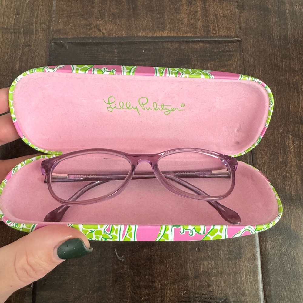Lilly Pulitzer Eyeglasses Frame Women's Purple Clear Full Rim Cat Eye With Case